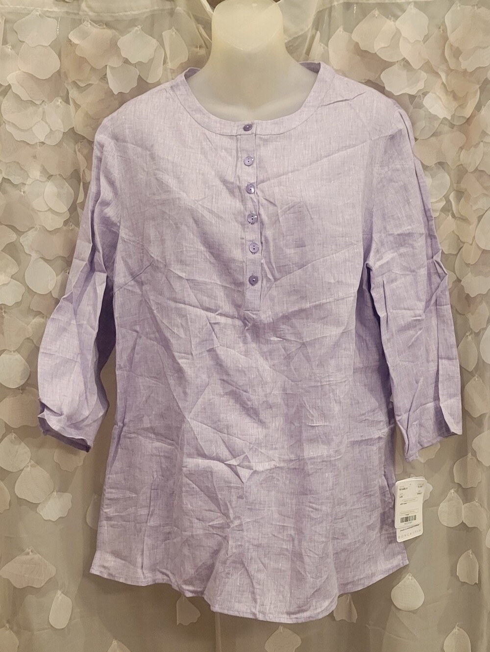 Doncaster Lavender Button-Front Linen Tunic